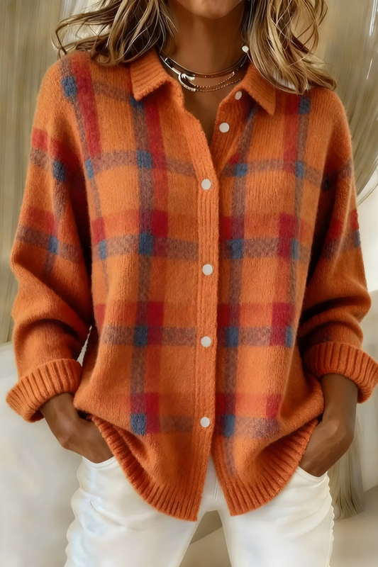 Tesa™ | Plaid Knit Cardigan
