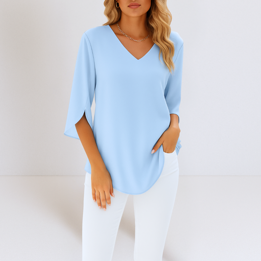 Sophie | Elegant blouse with V-neck and split sleeves